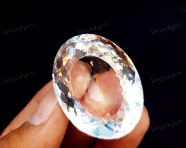 148 Ct Natural Rock Crystal Quartz Oval Faceted Loose Gemstone Jewelry Making 3