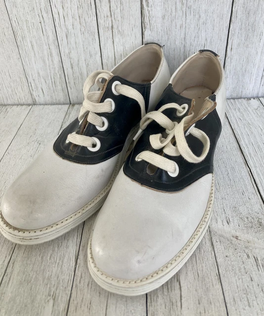 Vintage Youth Girls Shoes Size 5 1/2 White and Black Saddle Shoes NOS 1950's-60 Vintage Youth Girls Shoes Size 5 1/2 White and Black Saddle Shoes NOS 1950's-60