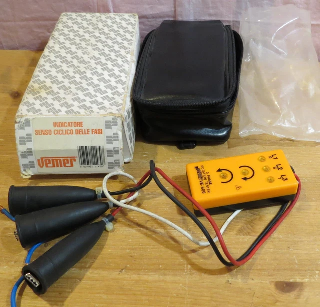 Tester Rotazione Fasi Trifase - Per Elettricisti, Gamma 60V-600V AC, Con Cicalino E Morsetti A Coccodrillo - Foto 4