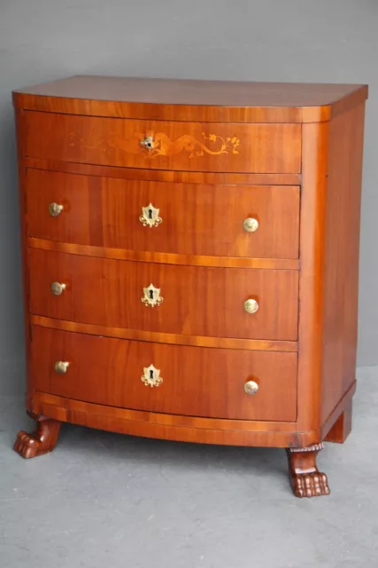 Antique Empire Captains chest of 4 drawers marquetry inlay 1820 fully restored