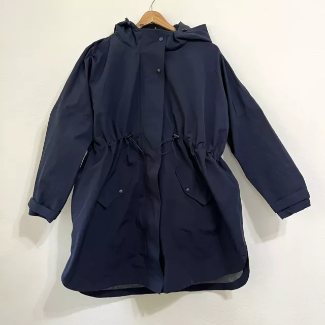 Seraphine Maternity Babywearing Winter Navy Raincoat Fleece Vest 6 *Read