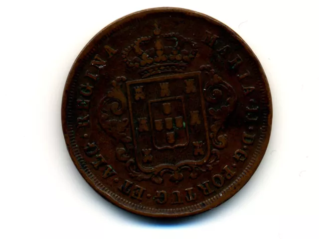 Portuguese Madeira Islands:KM-2,10 Reis, 1852 * Rare *