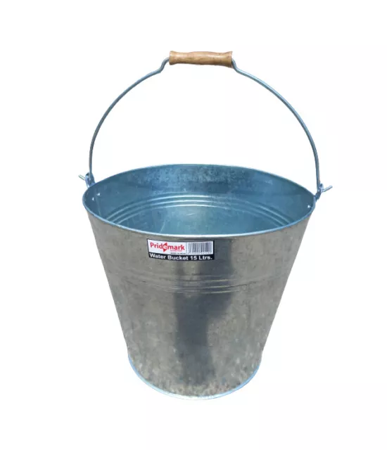 Metal Bucket Galvanised Garden Equestrian Household Water Feed Carrier Large 15L