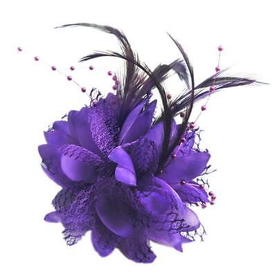 Flor de pluma nuesleben para corsé, broche, muñeca, fascinador hágalo usted mismo púrpura