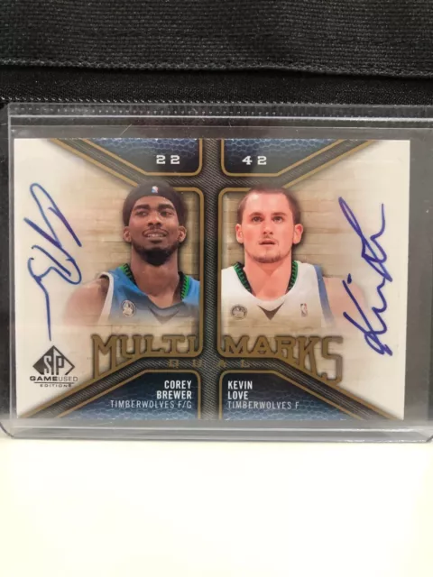 2009-10 SP Game Used Multi Mark Kevin Love Corey Brewer Autograph #MD-LB