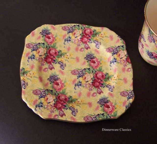 Royal Winton Grimwades 2 Welbeck Chintz Bread Plates 6 1/2" new 1995 earthenware