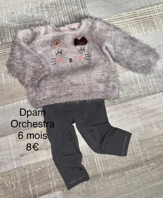 Dpam Orchestra 6 MOIS : Ensemble 2 Pièces Legging Pull Rose Hiver TBE