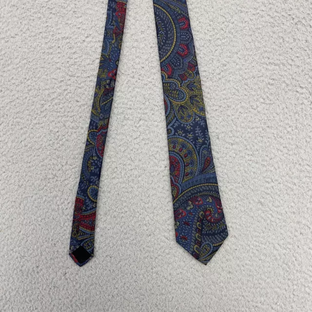 Neiman Marcus Silk Tie Men’s Paisley Blue Made In USA VTG 3