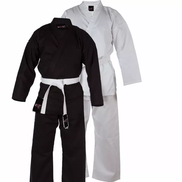 Karate Suit Gi Martial Art Uniform With Free Belt All Sizes Black White