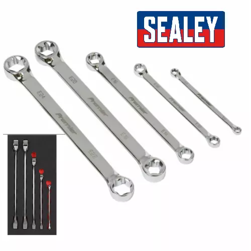 Sealey Spanner Set 5Pc E6-E24 Trx Star Torx Ring Double End Ring Wrench Ak5481