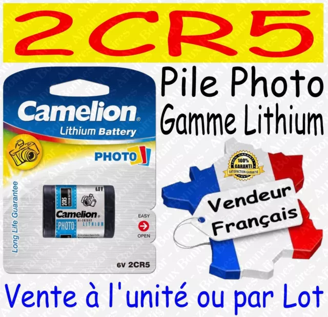 Piles/Battery Photo Lithium 3V : 2CR5 CR123A CR2 CR-P2 - Dispo x 1 ou par lot