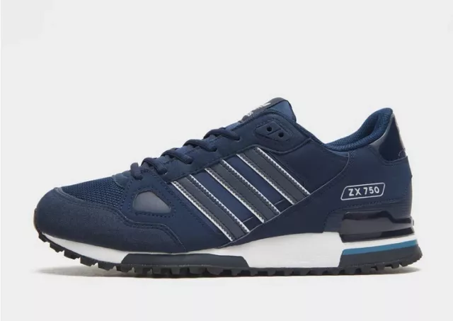 Adidas Originals ZX 750 Uomo Scarpe Sportive IN Blu Scuro Stock Limitato