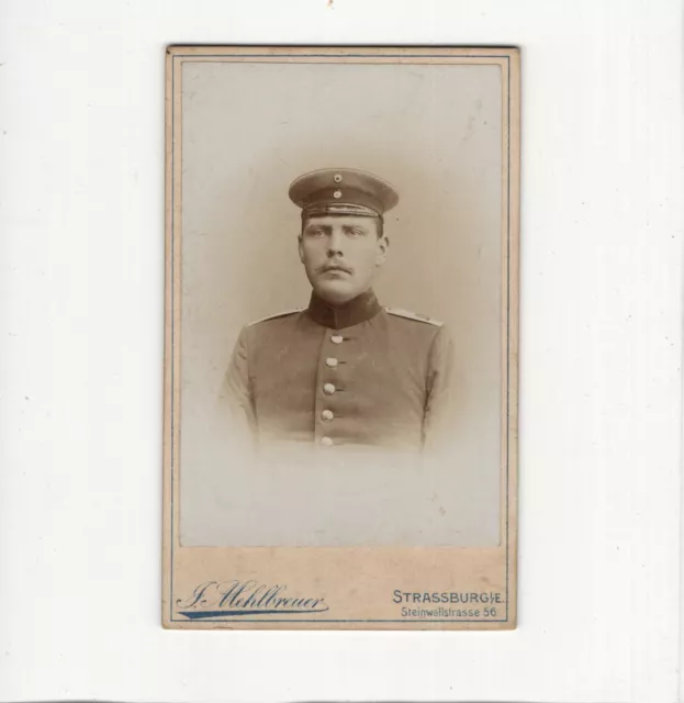 CDV Foto Soldat - Straßburg 1890er