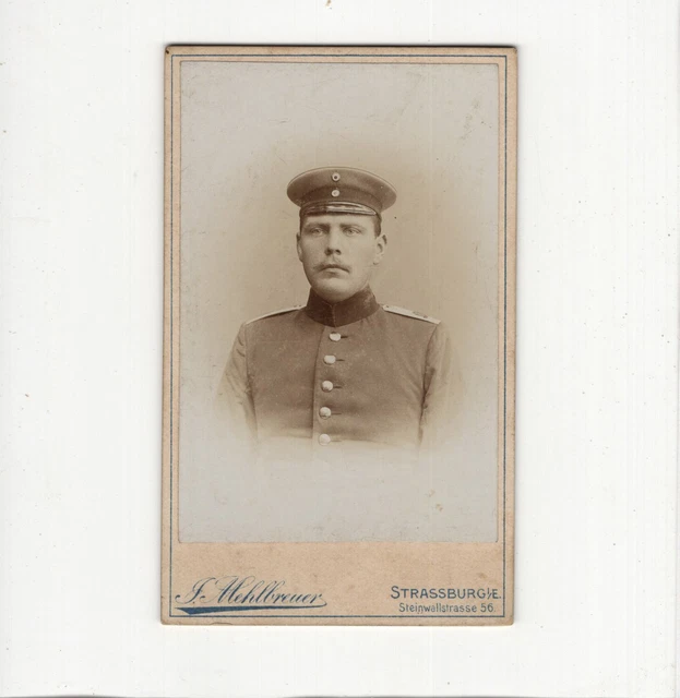 CDV Foto Soldat - Straßburg 1890er