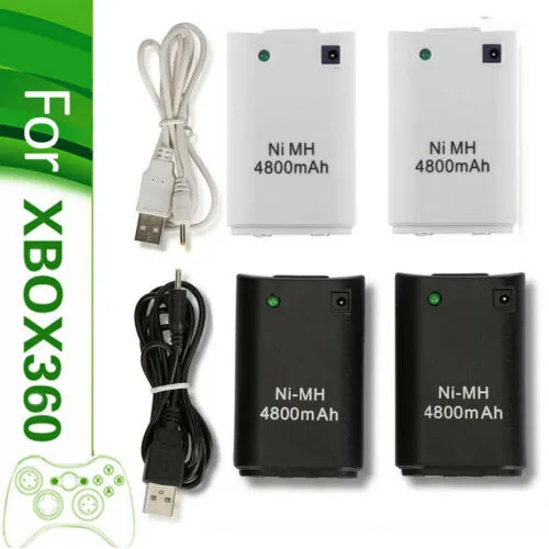 Rechargeable Battery & USB Charger Cable Pack for XBOX 360 Wireless Controller