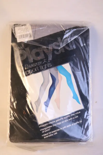 Vtg 1983 Playskin by Danskin Silver Grey Nylon Tights - Size B New Sealed