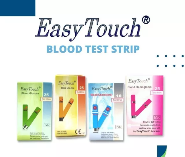 Tiras reactivas EasyTouch para hemoglobina, colesterol, ácido úrico, glucosa