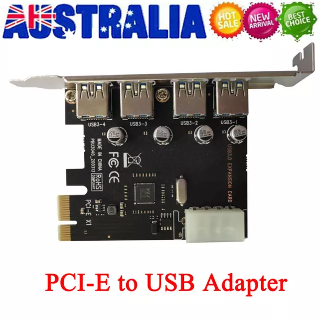 4 Ports PCI-E to USB 3.0 HUB PCI Express Expansion Card Adapter 5Gbps for Mother