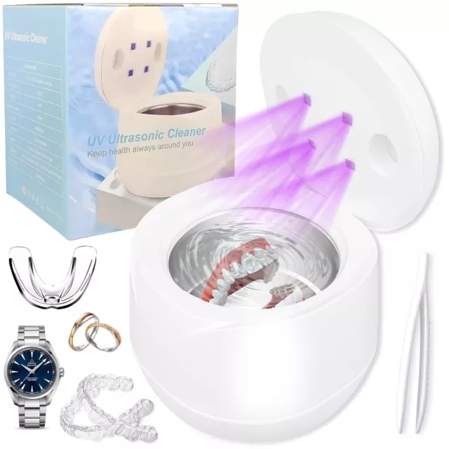 Ultrasonic Retainer Cleaner Machine - Deep UV Cleaning for Dentures jewelry