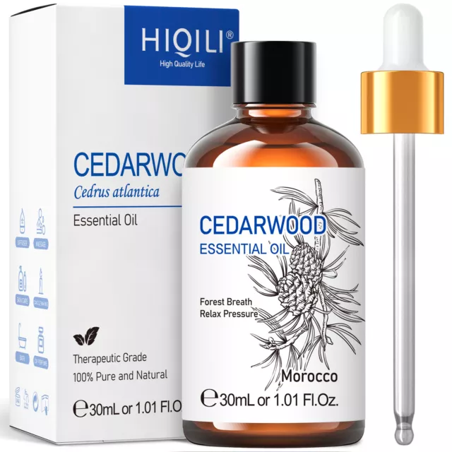 HIQILI 30ml Cedarwood Essential Oil 100% Pure Natural Cedar Oil Humidifier Aroma