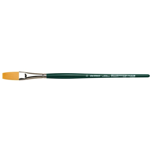 Pinceau Peinture à Huile Da Vinci 1875 N°1 - Fibre Synthétique, Forme Filbert, Manche Vert 29.2cm
