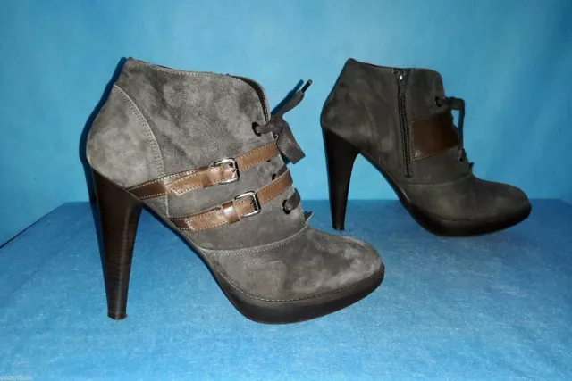 bottines boots SAN MARINA en cuir et daim gris pointure  40 fr