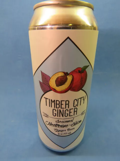 Craft BEER Empty Can: TIMBER CITY Ginger Nectarine Brew ~ Seattle, WASHINGTON
