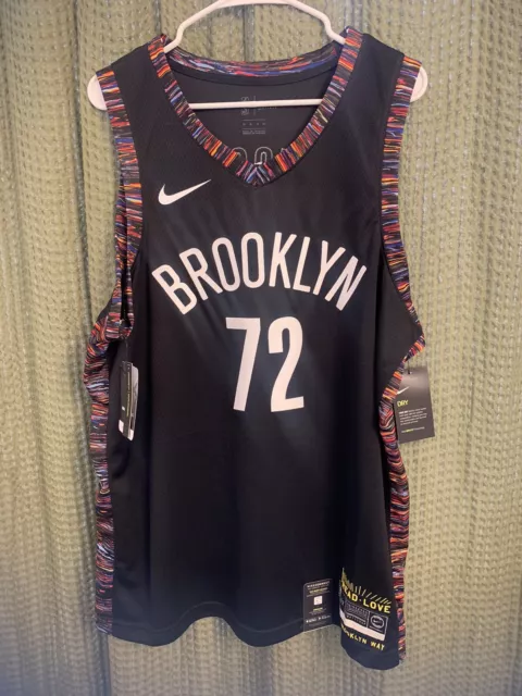 Nike new Brooklyn Nets Biggie Smalls NBA Bed-Stuy Jersey Yellow hip hop Sz  XL 52