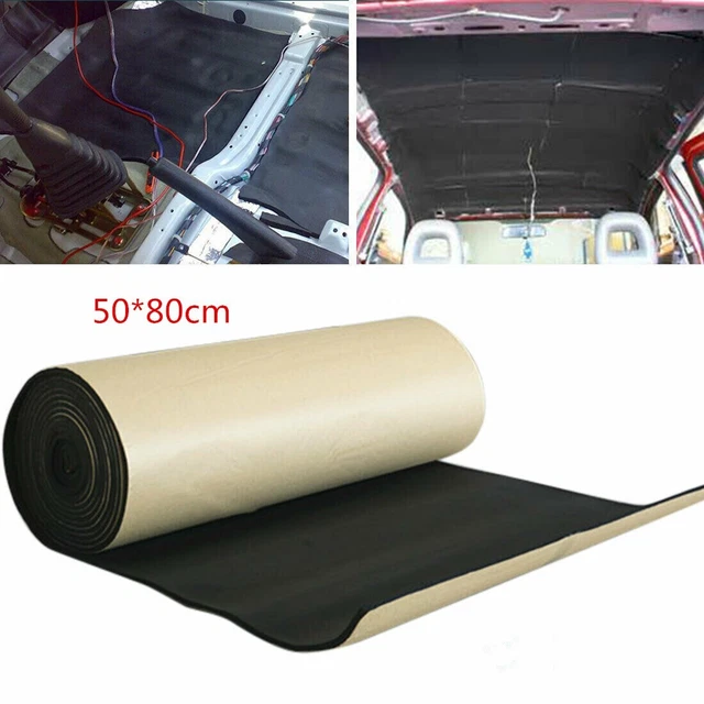 2Pcs Auto Rumore Isolamento Calore Resistente Schiuma Sound-Proof Opaco 50 80cm