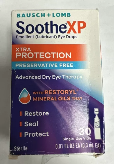 Bausch & Lomb Soothe XP Lubricant Eye Drops, 30 Single-Uses Each - Pack of 1