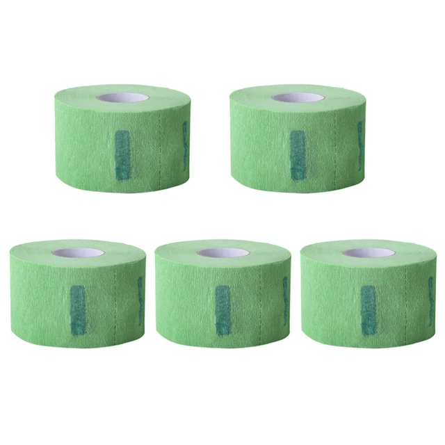 5 rollos para el cuello de peluquería papeles desechables para el cuello herramientas de corte de pelo verde