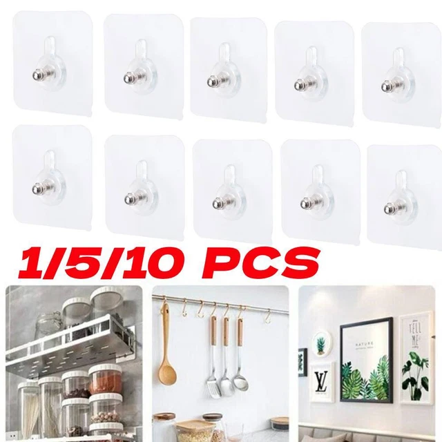 5/10X Wall Hanging Seamless Nails Screw Stickers Punch-Free Hooks Photoes NEW