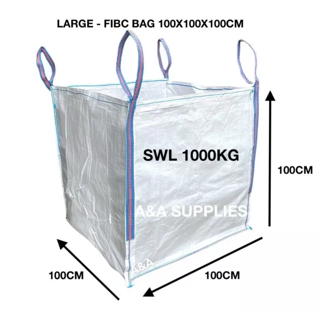 ✅ Large 1 Tonne Rubble Bulk Bags Builders Garden Waste Jumbo Dumpy Sacks Strong