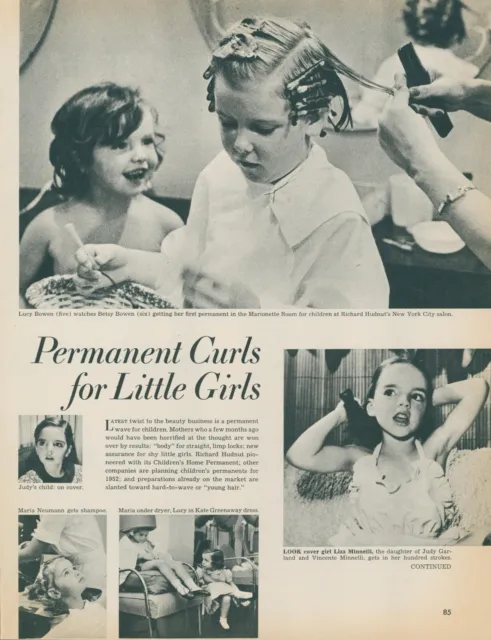 1951  Permanent Curls Little Girls Richard Hudnut NY Salon Vtg Print Story LO7