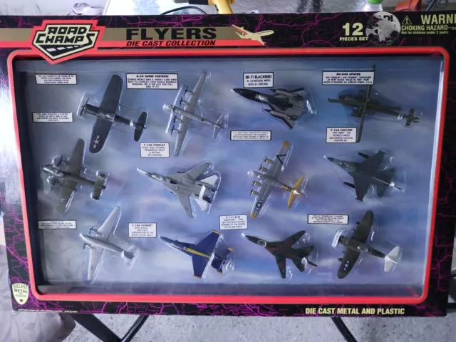 1997 Road Champs Flyer 12 Piece Set NEW IN BOX die cast metal fighter planes