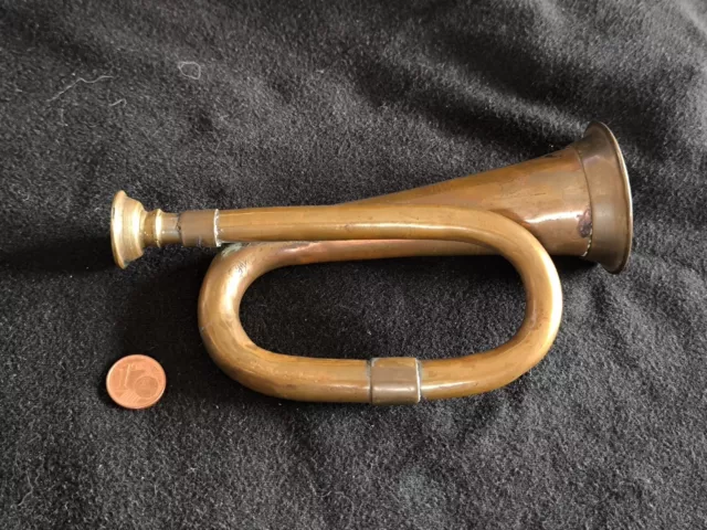 Sammlerstück kl. altes Horn Bugle Musikinstrument  Kupfer Messing  Deko Vintage