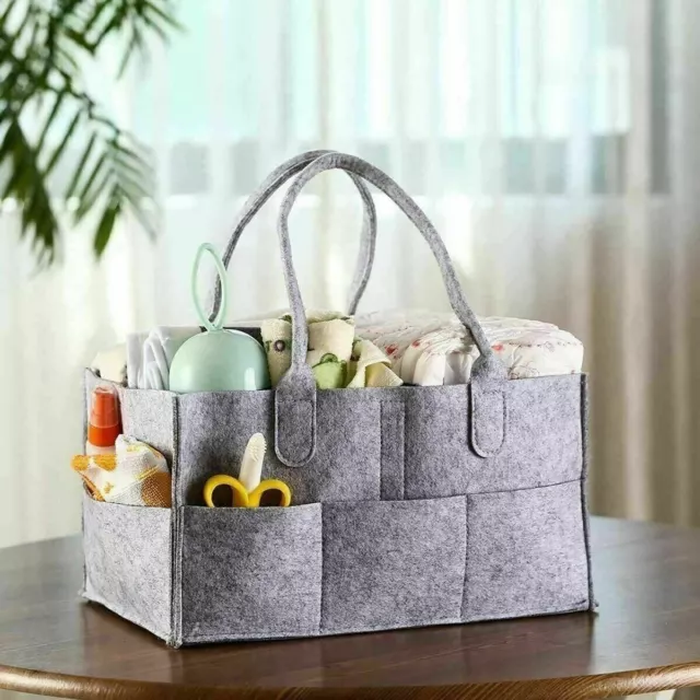 Baby Diaper Organizer Storage Bag Caddy Felt Changing Nappy Kids Carrier Bag Uk