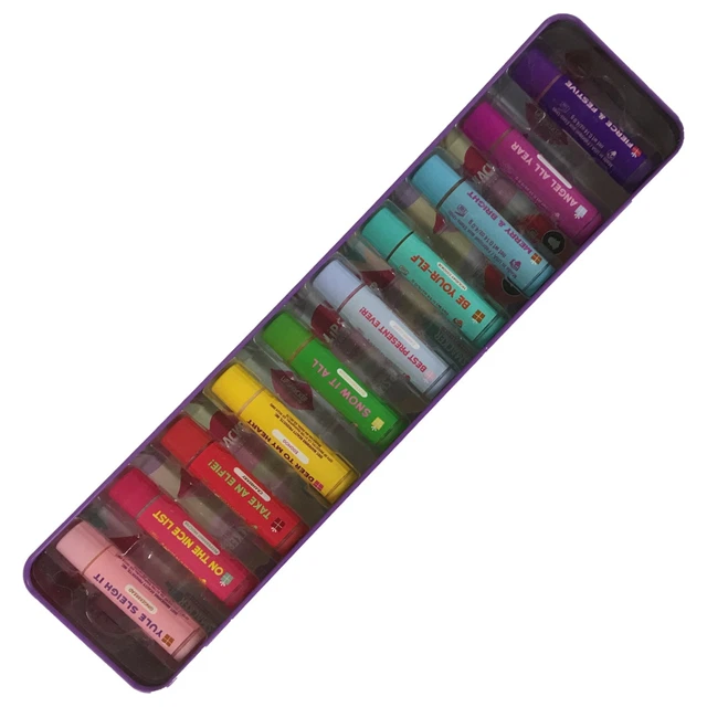 Lip Smacker 10 Piece Flavored Christmas Lip Balm Set in Tin, Best Flavors