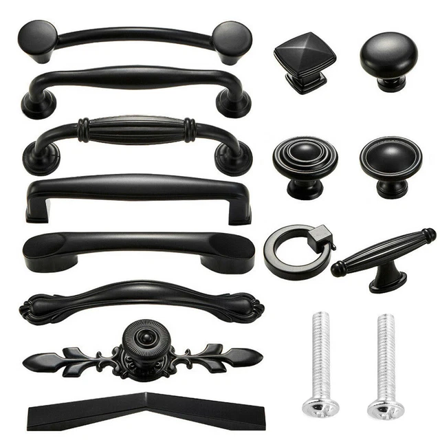 Black Cabinet Pulls Kitchen Handle Door Cupboard Furniture Hardware Drawer Knobs