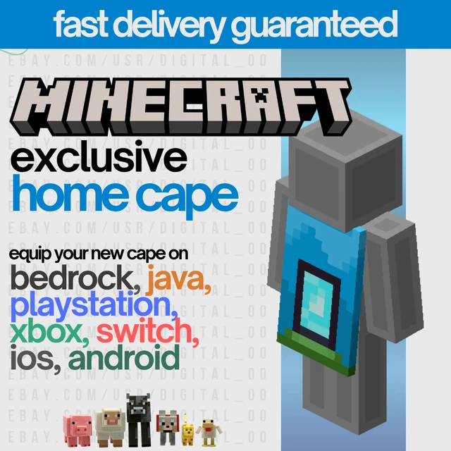 FAST DELIVERY, JAVA, Minecraft Home Cape Code EUR