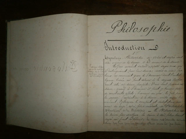 Manuscrit Unique - Cours De Philosophie Par Alain Savary 1843-1844 - Document Historique XIXe
