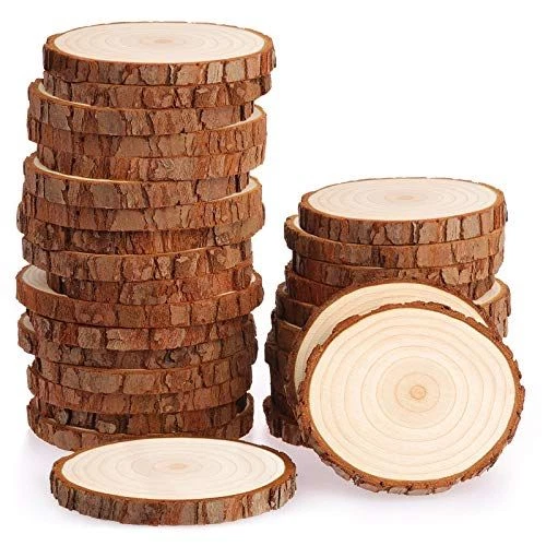 Fuyit Natural Wood Slices 30 Pcs 2.8-3.1 Inches No Hole