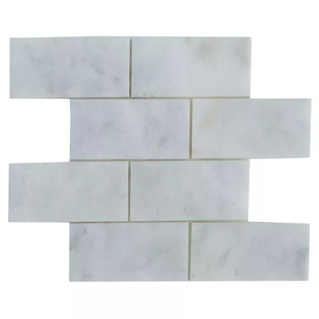 Carrara White Polished Marble Mosaic - Brick - 3"x6" - 1 pcs 4"x4" Sample Order 2