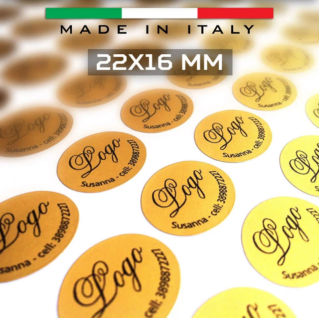 Buste personalizzate per negozi,bollini adesivi, bollini