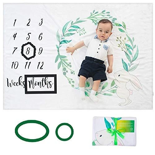 ODOXIA Couverture Etape Bébé | Couverture Mensuelle pour Bébé Unisexe | Couvertu