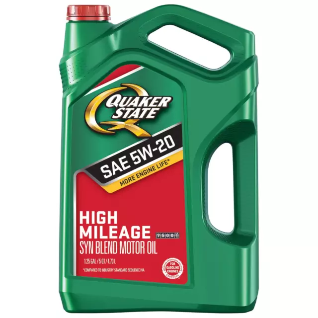 Quaker State High Mileage 5W-20 Synthetic Blend Motor Oil for Vehicles over 75K