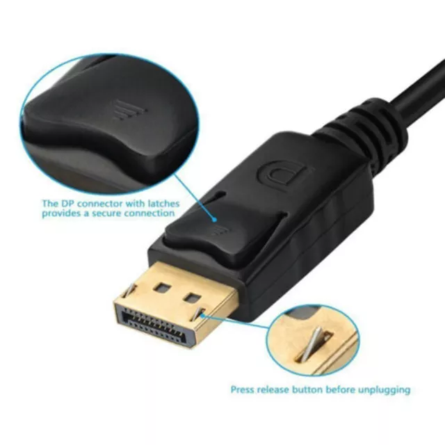 3 en 1 Convertidor DP a HDMI / DVI / VGA Puerto de pantalla Cable adaptador