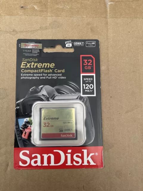 Sandisk Extreme 120MB/s 32GB UDMA7 CF Compact Flash Memory Card BRAND NEW SEALED