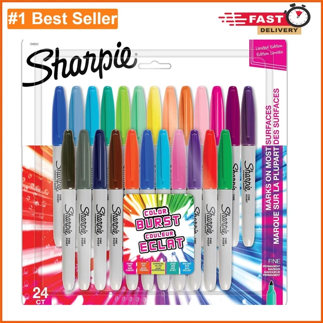 ALL-IN-ONE 24-PACK FINE Point Permanent Markers - Perfect for All ...