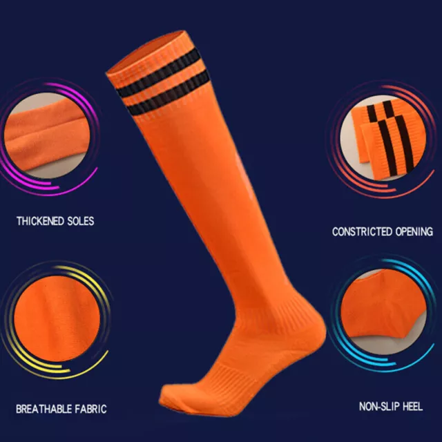 Mens Womens Sports Breathable Tube Long High Socks Knee Warm Casual Footy Soccer 3